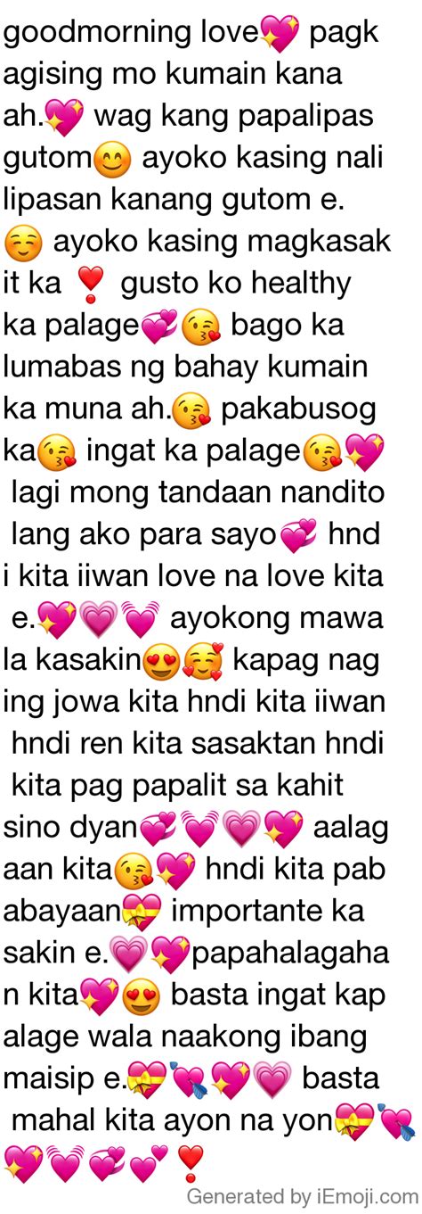 Just think your girlfriend or boyfriend receives a Sweet Tagalog Good Morning Message from you. . Long sweet message for girlfriend tagalog copy paste good morning